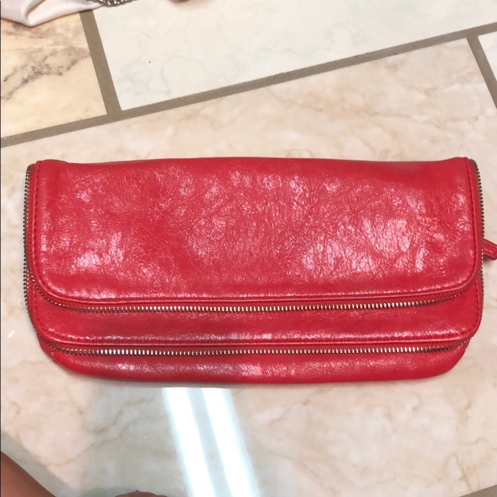 Mini purse red leather